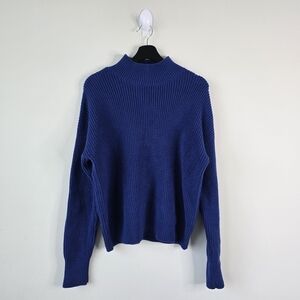 Magaschoni Royal Blue Mock Neck Sweater